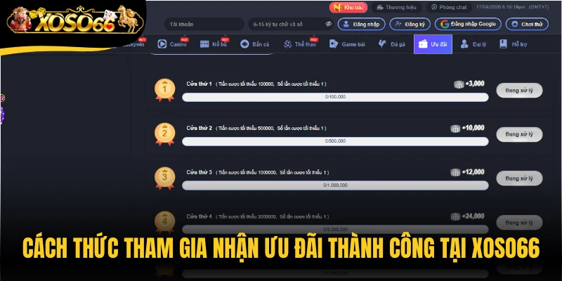 Cách thức tham gia nhận ưu đãi thành công tại Xoso66
