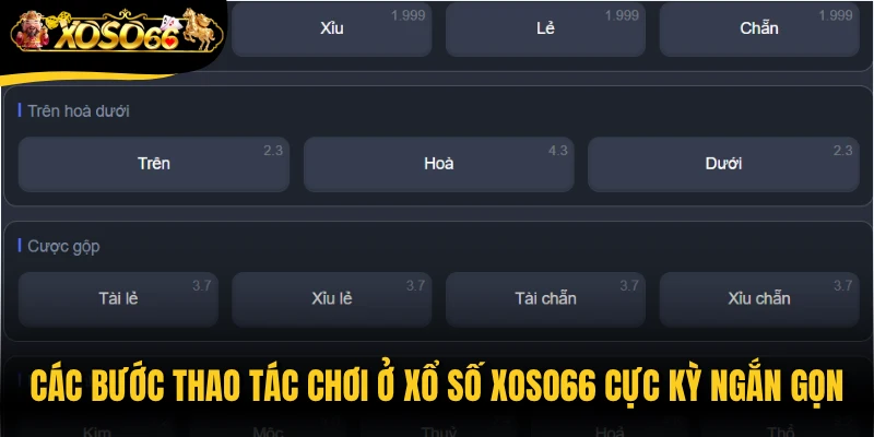 Các bước thao tác chơi ở xổ số Xoso66 cực kỳ ngắn gọn